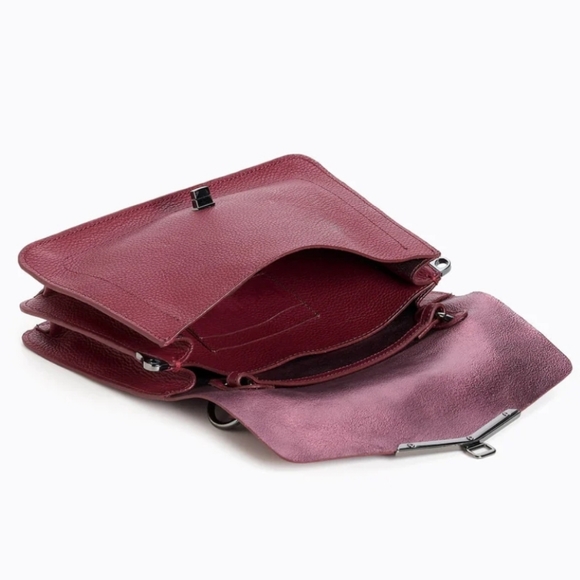 Valentina Botkier New York Burgundy Crossbody FLAP SATCHEL Red - Picture 4 of 12